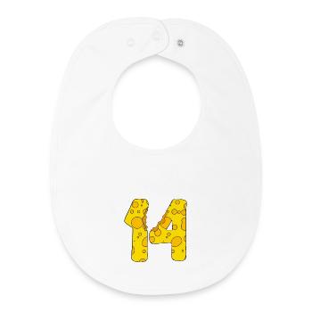 14 years old cheese - 14th birthday gift - Baby Organic Bib - white - Front