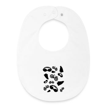 Symboles du triathlon - Bavoir bébé bio - blanc - Devant