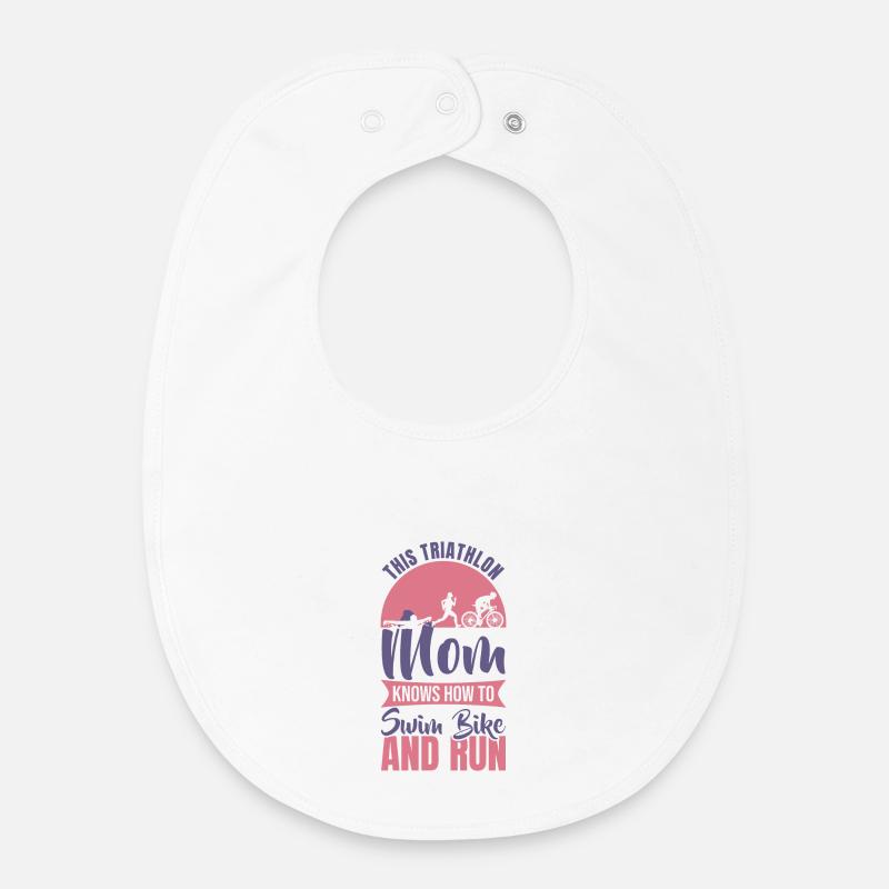Maman triathlon - Bavoir bébé bio - blanc