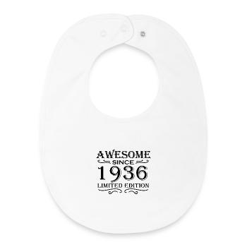 1936 - Born 1936 - Fantastic since 1936 - Baby Organic Bib - white - Front
