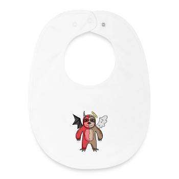 Sloth - Angel and Devil - Baby Organic Bib - white - Front