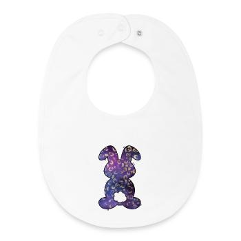 Leopard Pattern Rabbit Easter - Baby Organic Bib - white - Front