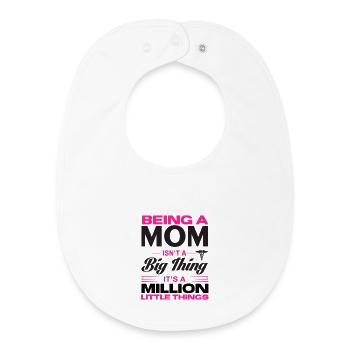 Fête des mères, fête des mères, fête des mères, fête des mères - Bavoir bébé bio - blanc - Devant