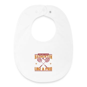 Badminton Boy - Baby Organic Bib - white - Front