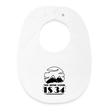 Mountain Wanderer 34th Birthday 34 Years Old Gift - Baby Organic Bib - white - Front