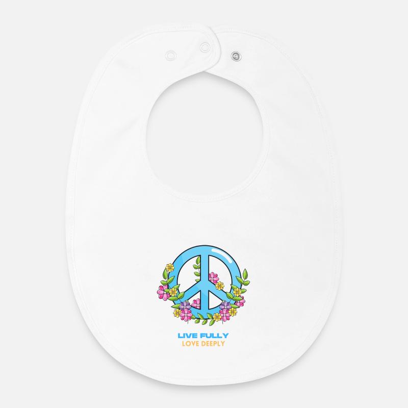 Live Fully Love Deeply - Bavoir bébé bio - blanc