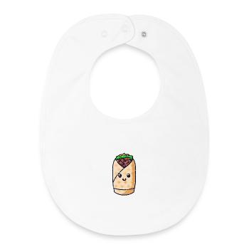 Süßer Kawaii Kebap Wrap - Baby Organic Lätzchen - Weiß - Vorne