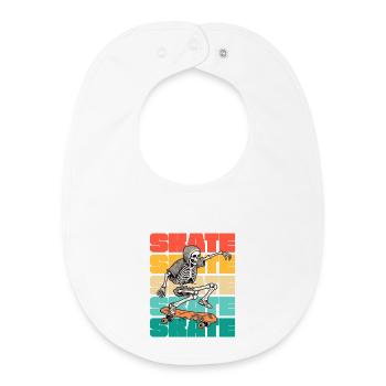 Skateboarding Coole Skateboarder Skelett Bunt - Baby Organic Lätzchen - Weiß - Vorne