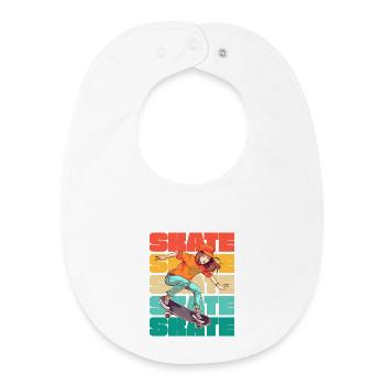 Skateboard Cool Skater Girl Colorful - Bavoir bébé bio - blanc - Devant