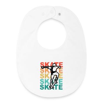 Skateboarding Cool Skater Boy Bunt - Baby Organic Lätzchen - Weiß - Vorne
