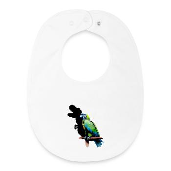 T-Rex Parrot Yellow Blue Macaw Macaw - Baby Organic Bib - white - Front