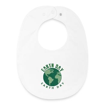 Earth Day Everyday Retro Environment - Baby Organic Bib - white - Front