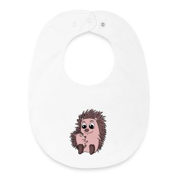 Igel Familie - Igel mit Baby - Baby Organic Lätzchen - Weiß - Vorne