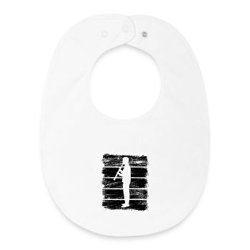 Clarinetist Drawing - Baby Organic Bib - white - Front
