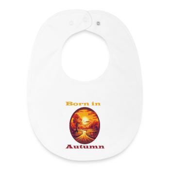 Born in Autumn - Baby Organic Bib - white - Front