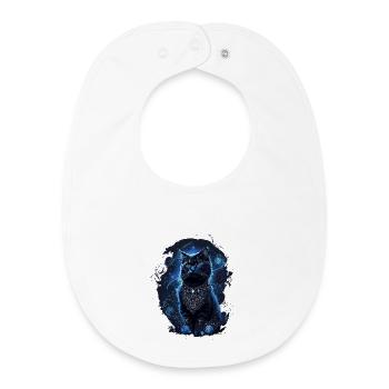 Black Cat in the Moonlight Magic Cat - Baby Organic Bib - white - Front