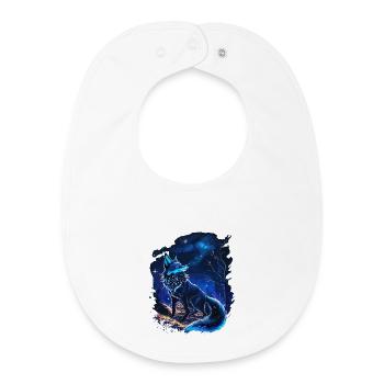Mystical fox in the forest - Baby Organic Bib - white - Front