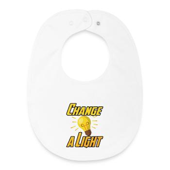 Change a Light - Baby Organic Bib - white - Front