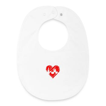 Bremen Skyline Bremen Heartbeat Fan Heart Love - Baby Organic Bib - white - Front