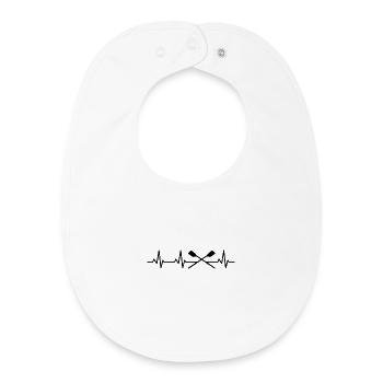 Rudder Heart Line - Baby Organic Bib - white - Front