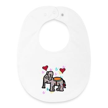 India Elephant Elephant Proboscis Pachyderm Children - Baby Organic Bib - white - Front