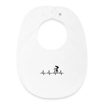 Ligne de cœur BMX - Bavoir bébé bio - blanc - Devant
