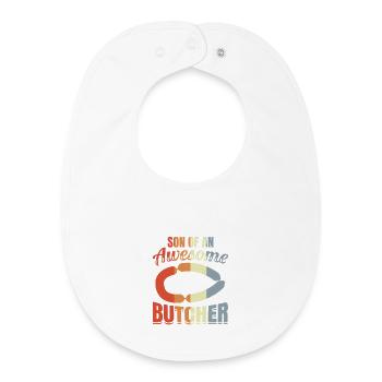 Fils de boucher - Bavoir bébé bio - blanc - Devant