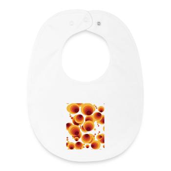 Abstract Polka Dots Circle Pattern - Baby Organic Bib - white - Front