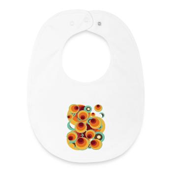 Abstract Polka Dot Ball Circle Pattern - Baby Organic Bib - white - Front