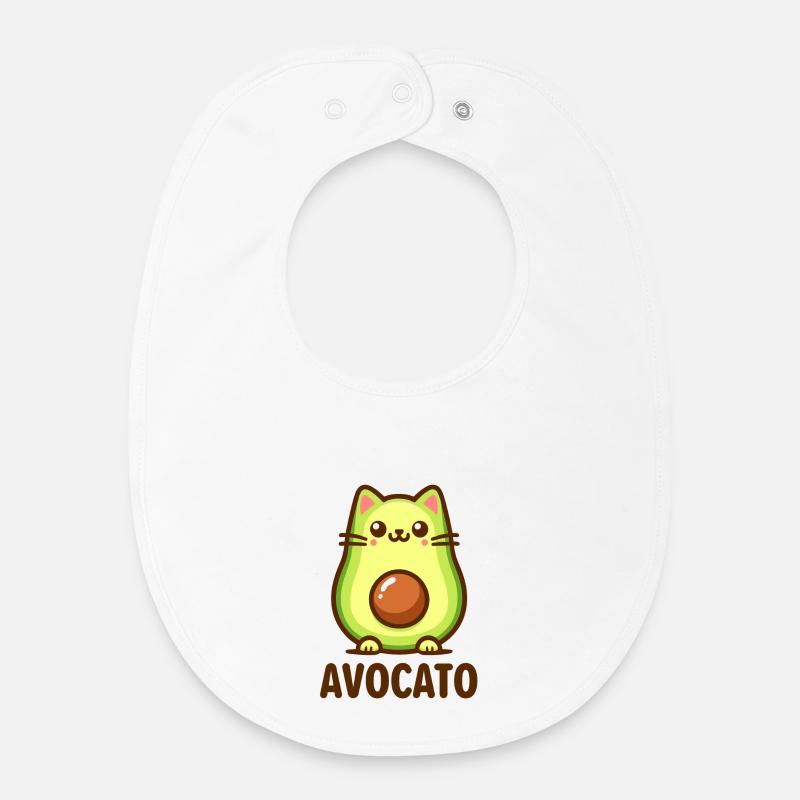 Avocato - Le Chat Mignon Avocat Chemise - Bavoir bébé bio - blanc