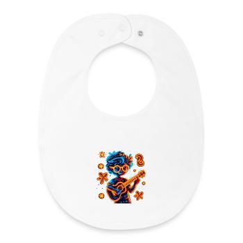 90s Ukulelist - Baby Organic Bib - white - Front