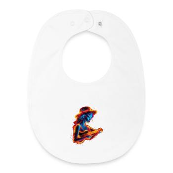 Ukulele player Steamwave - Baby Organic Bib - white - Front