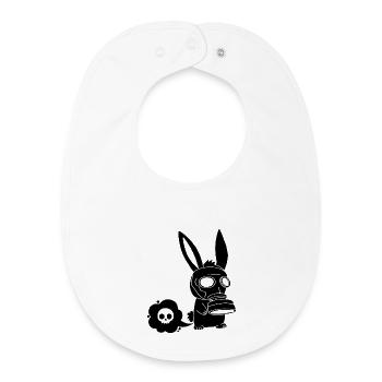 Lapin noir qui pète - Bavoir bébé bio - blanc - Devant