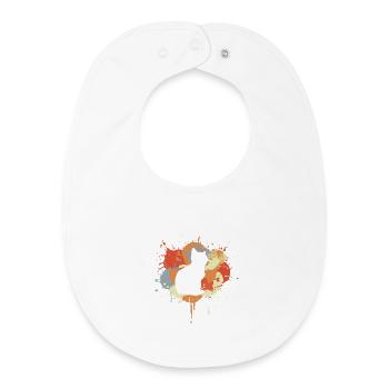 Cat Drawing - Baby Organic Bib - white - Front