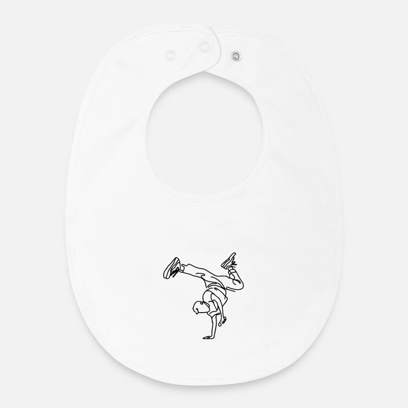 Garçon de breakdance - Bavoir bébé bio - blanc