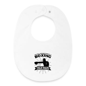 Boxer Grand-père - Bavoir bébé bio - blanc - Devant