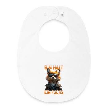 Fox saying I'm just a fox cunning foxes - Baby Organic Bib - white - Front