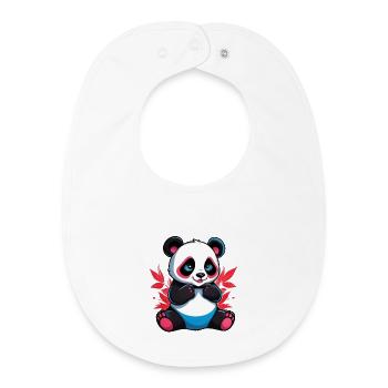 Panda Bear - Baby Organic Bib - white - Front