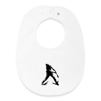 Lustiger Baseballspieler - Baby Organic Lätzchen - Weiß - Vorne