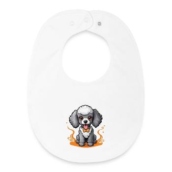 Dapper Poodle - Baby Organic Lätzchen - Weiß - Vorne