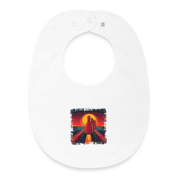 Jeu de bowling des années 90 - Bavoir bébé bio - blanc - Devant