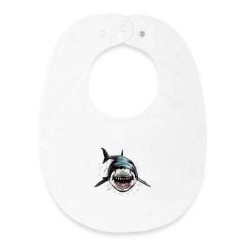 Requin Requin Requin Tigre Requin Requin Gris Grand Requin Blanc - Bavoir bébé bio - blanc - Devant