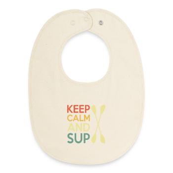 Casual Paddleboard Quote Design - Baby Organic Bib - soft Ecru - Front