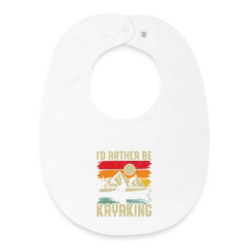 Kayaking Sunset Mountain Scene - Baby Organic Bib - white - Front