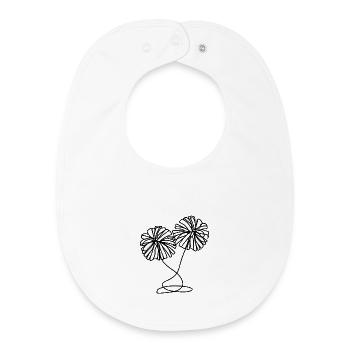 Pompons pom-pom girl - Bavoir bébé bio - blanc - Devant