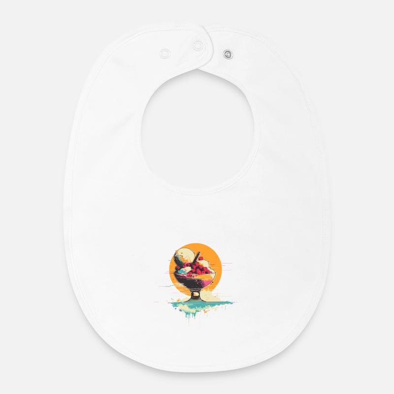 Crème glacée dans une tasse - Bavoir bébé bio - blanc