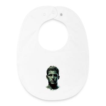 Pixel Art Homme Portrait Moderne Style Matriciel - Bavoir bébé bio - blanc - Devant