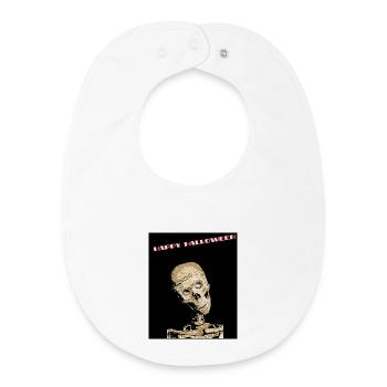 Skeleton funny for Halloween - Baby Organic Bib - white - Front