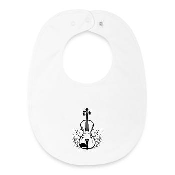 Violin Drawing - Baby Organic Bib - white - Front