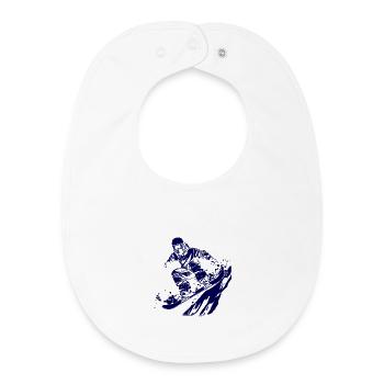 Snowboarder Sketch - Baby Organic Bib - white - Front